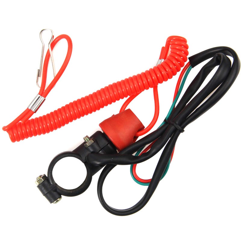 ZOOKOTO Kill Stop Switch for Motorcycle Boat Outboard Engine Motor 22mm 7/8" with Tether Lanyard Cord - Image 1
